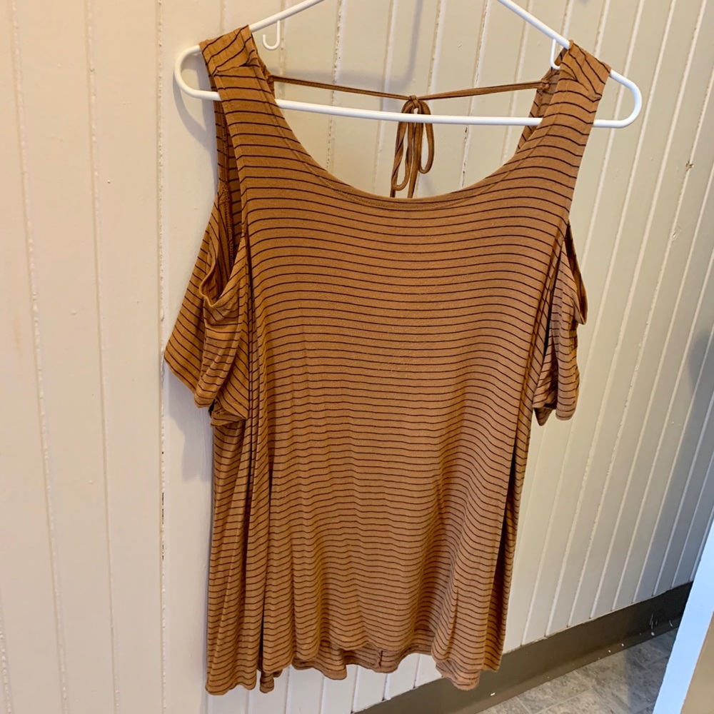 Maurices Striped Cold Shoulder Top